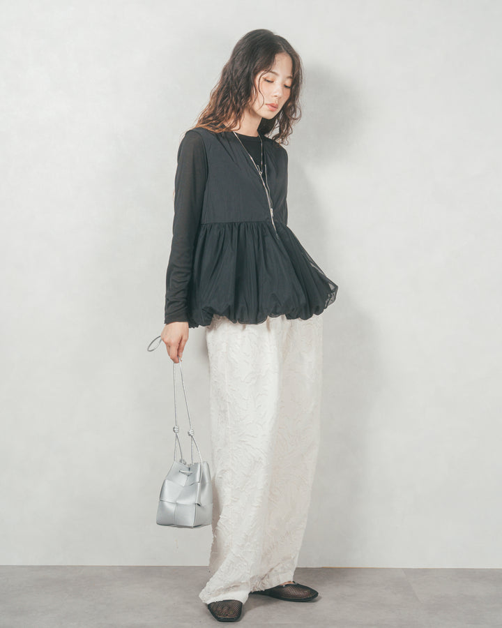 チュールタフタバルーンベスト (BLACK)