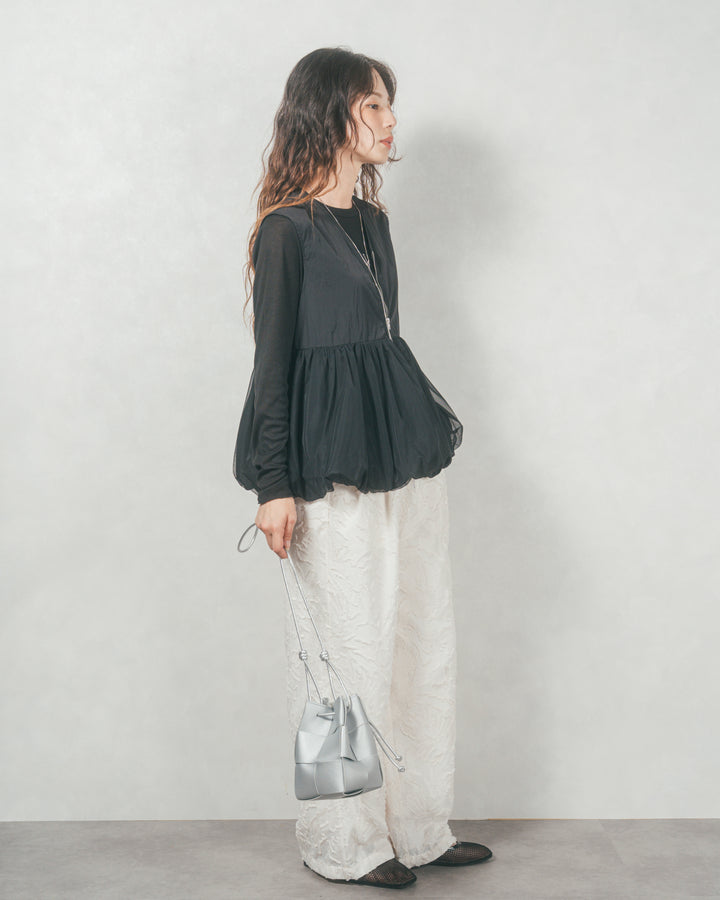 チュールタフタバルーンベスト (BLACK)