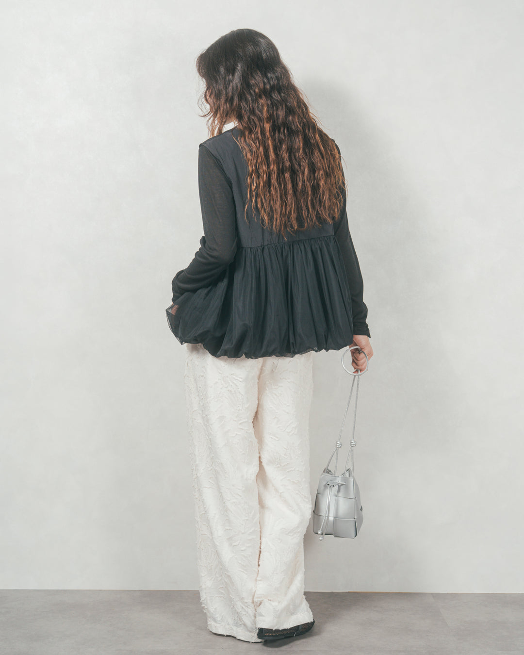 チュールタフタバルーンベスト (BLACK)