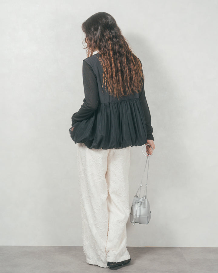 チュールタフタバルーンベスト (BLACK)