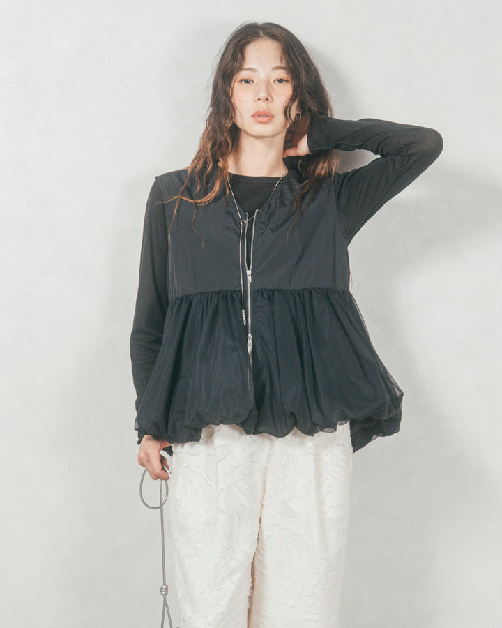チュールタフタバルーンベスト (BLACK)