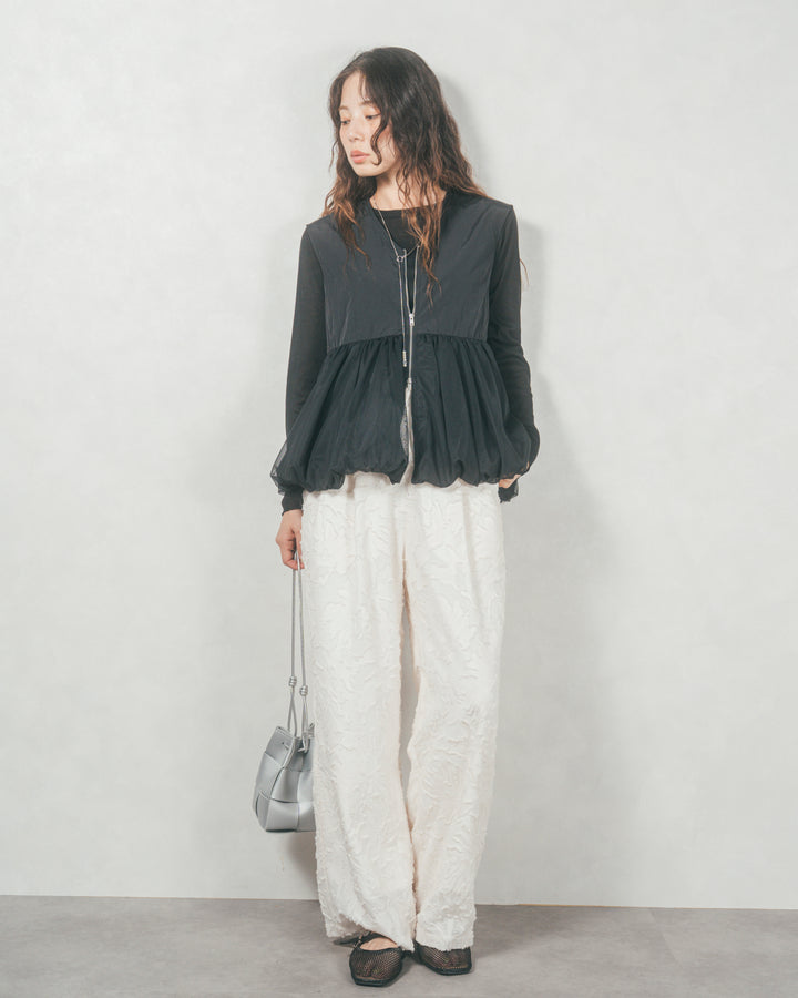 チュールタフタバルーンベスト (BLACK)