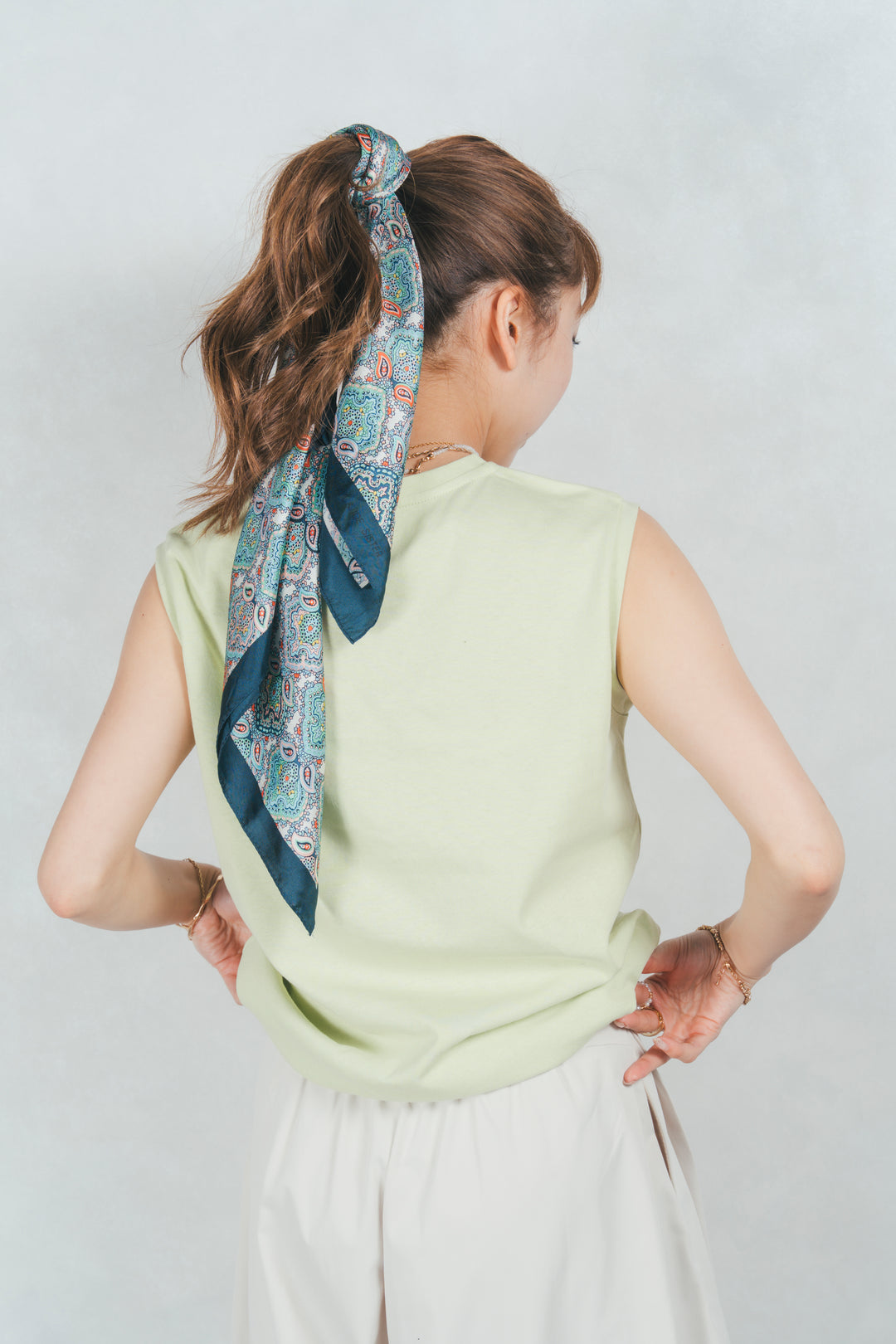 USAコットンスリーブレストップス (LIGHT GREEN)