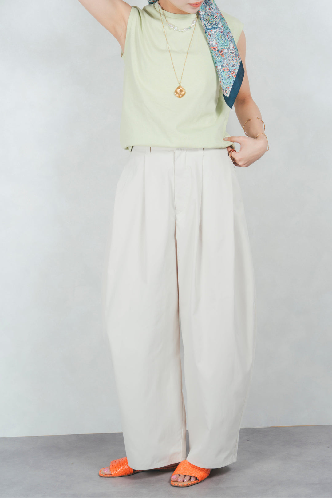 USAコットンスリーブレストップス (LIGHT GREEN)