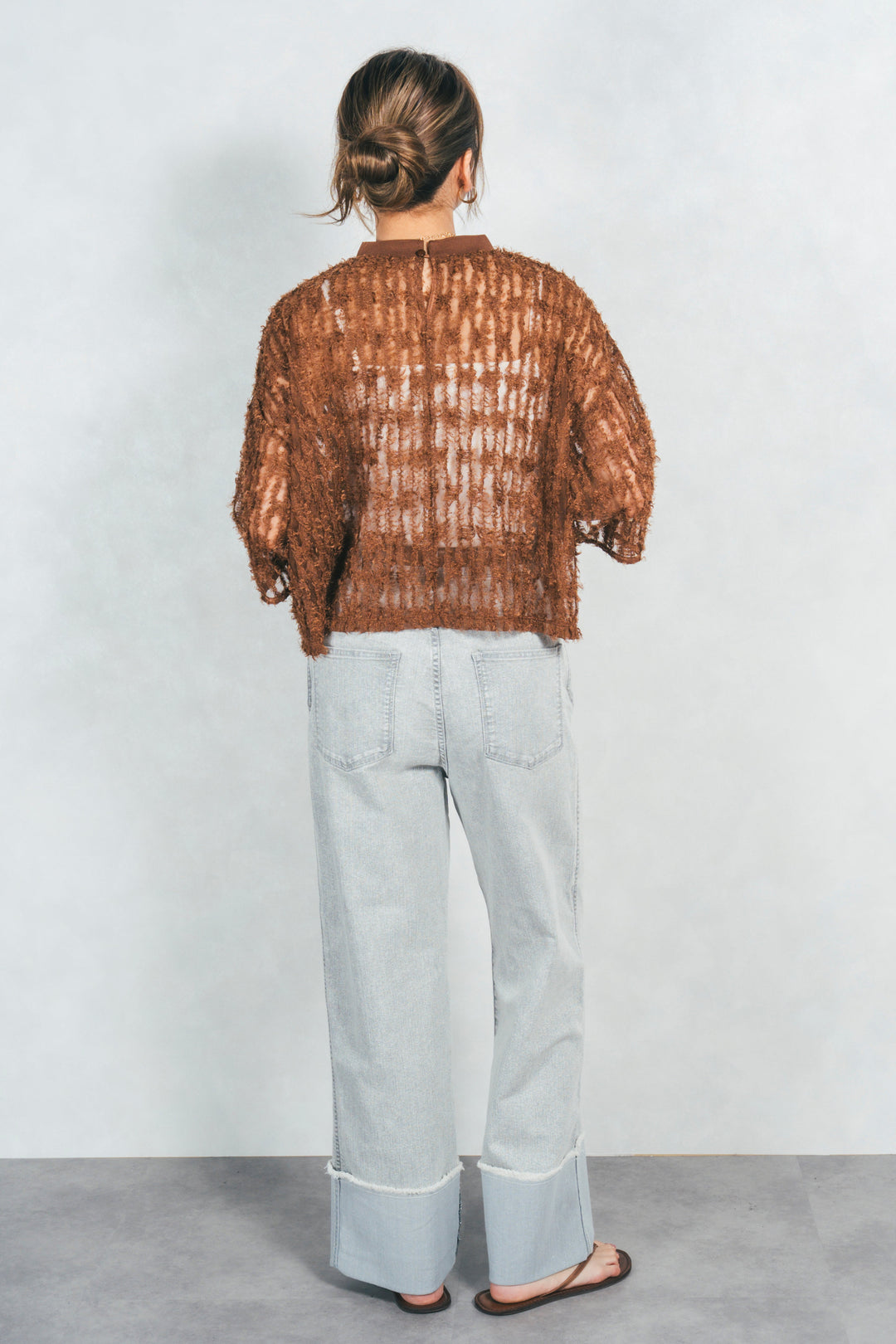 シアーフリンジトップス (BROWN)