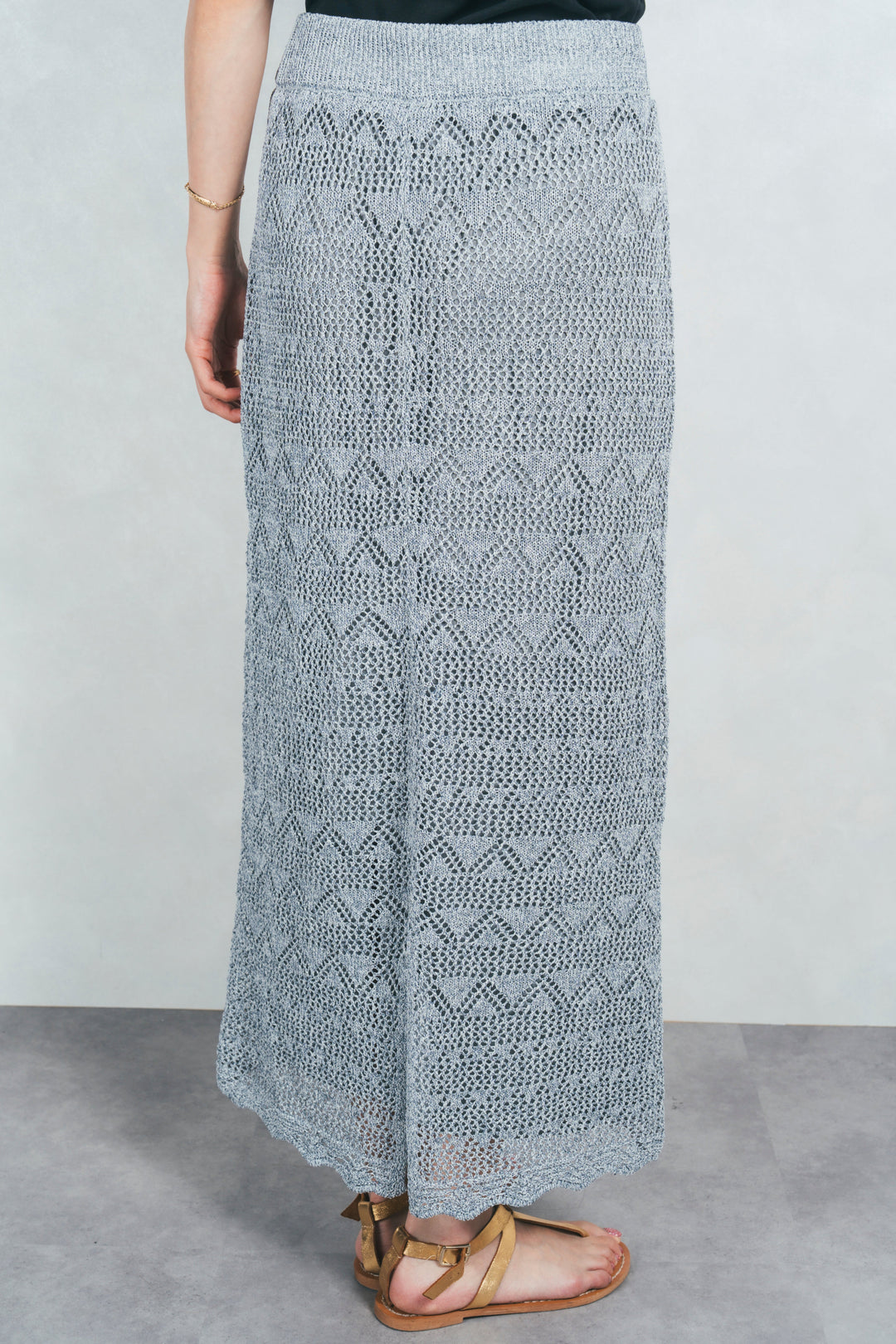 バックスリットレースニットスカート (GRAY)