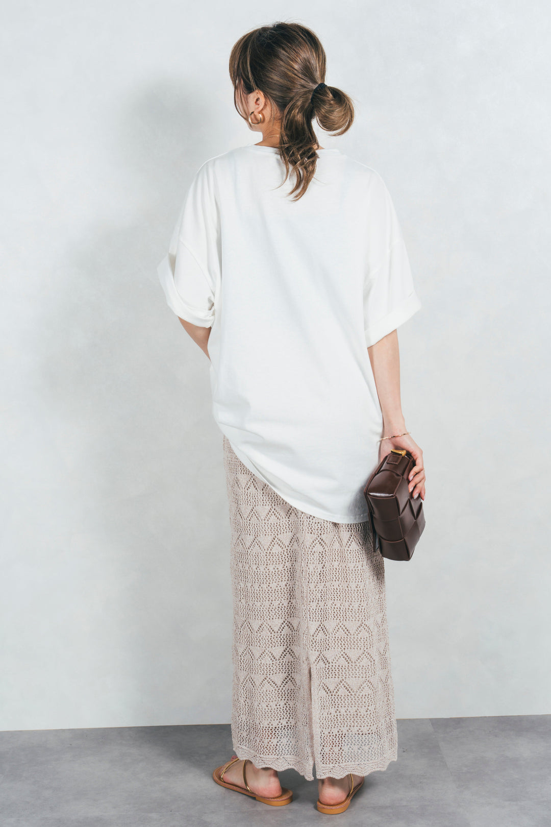 バックスリットレースニットスカート(BEIGE)