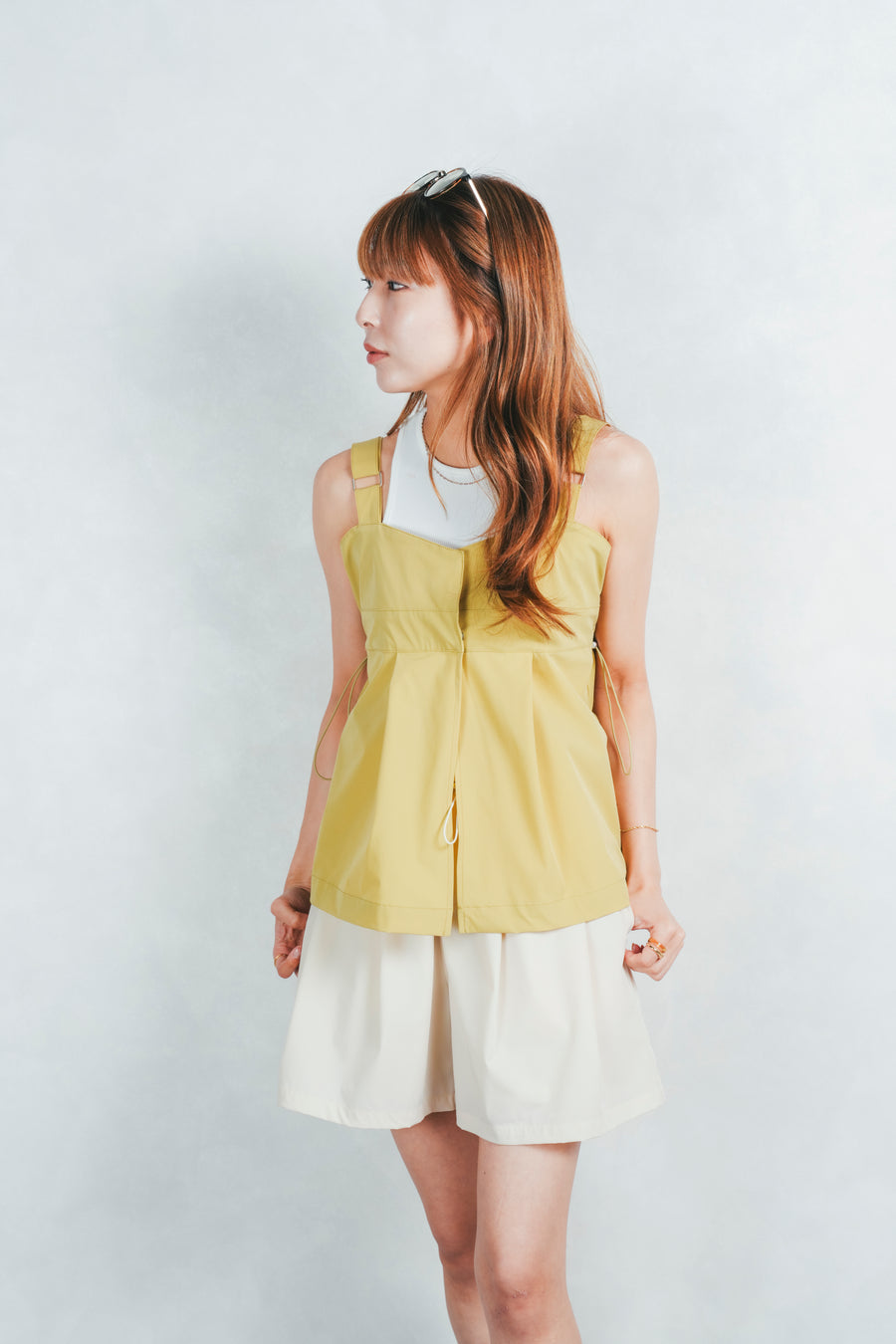 ウエストギャザーショートパンツ(OFF WHITE)