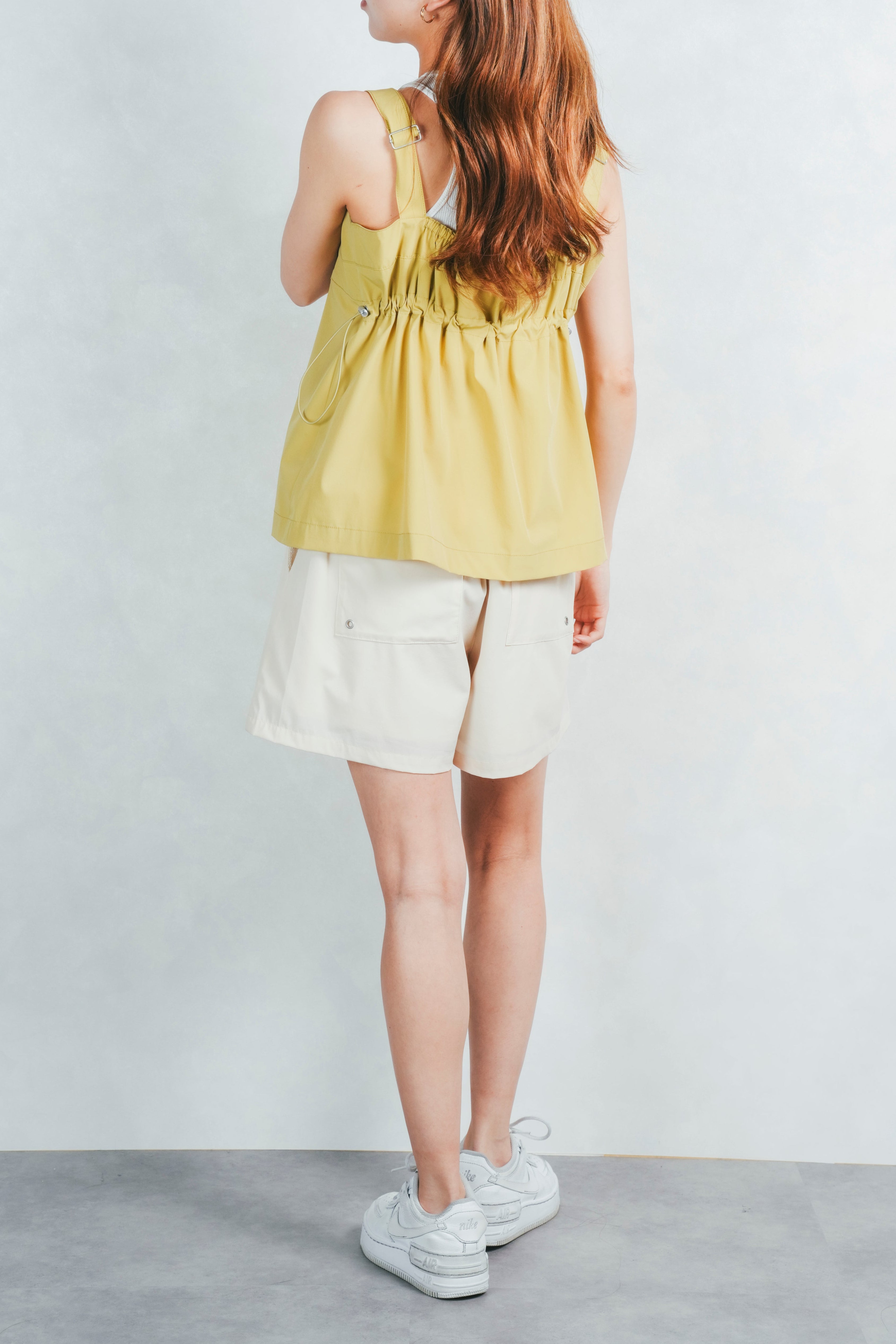 ウエストギャザーcanvasショートパンツ SET］2-Way サイドデザインビスチェ＋ウエストギャザーショート