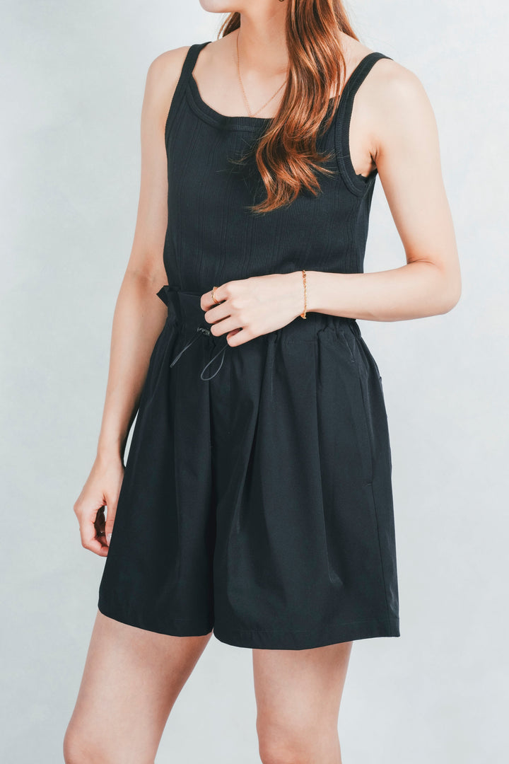 2-Way コットンリブキャミ (BLACK)