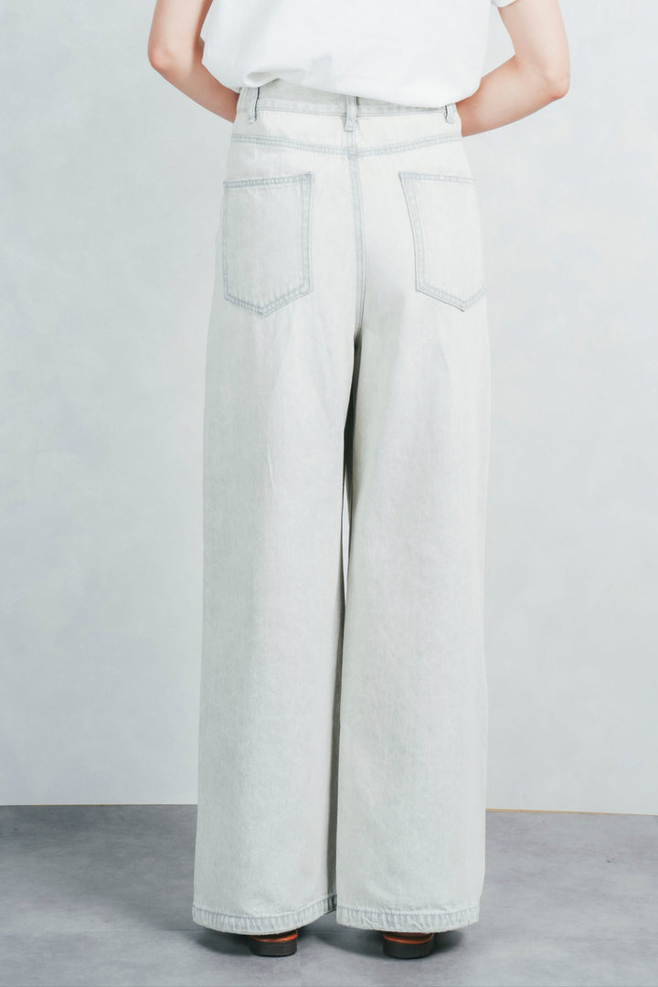 ハイウエストワイドイージーデニム(GREY)
