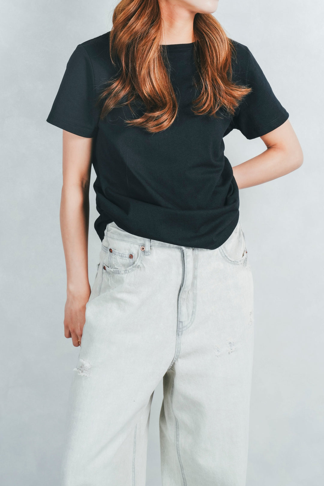 USAコットンベーシックT (BLACK)