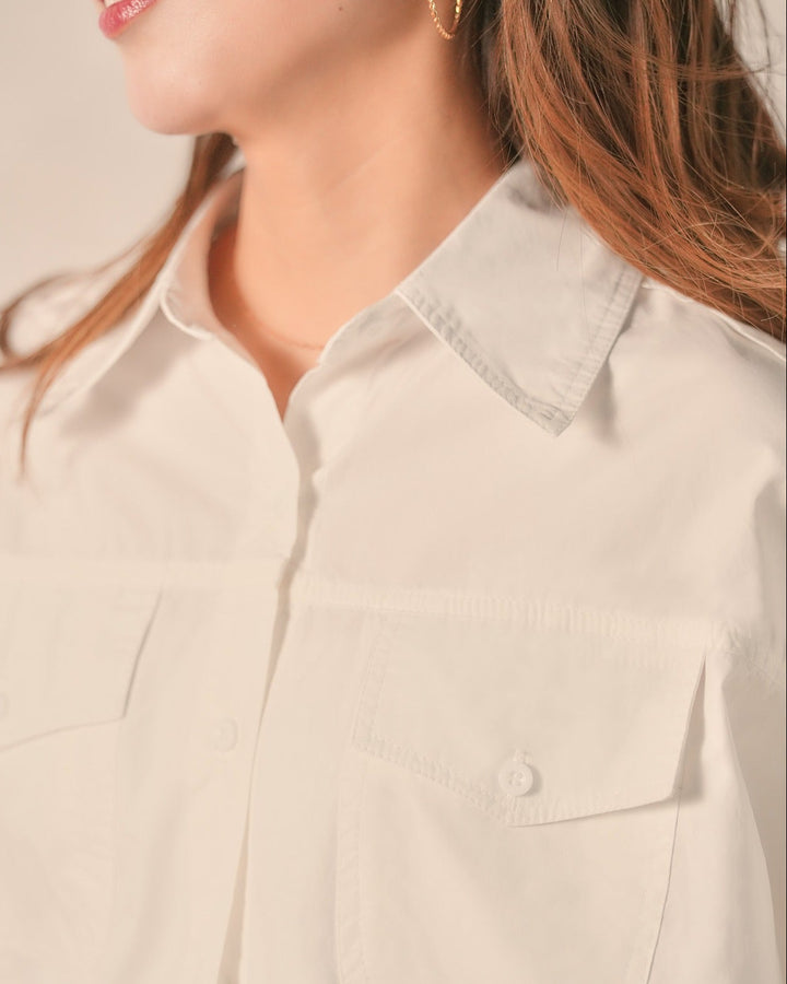 【新品 / キャリー品】クロップドコットンシャツ