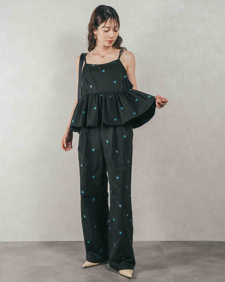 Flower刺繍　ボリュームキャミ