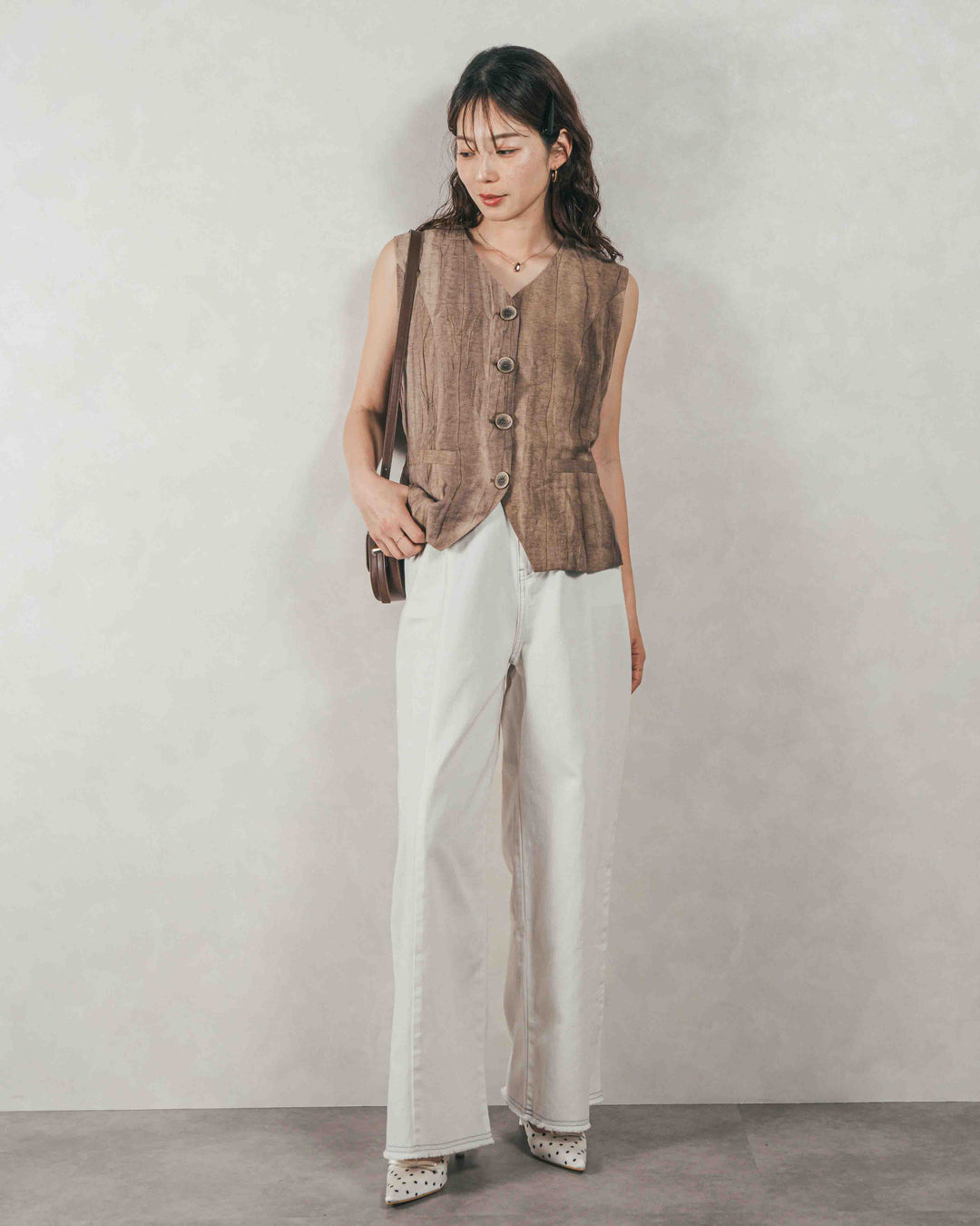 10oz ニュアンスバイカラー リラックスワイドデニム