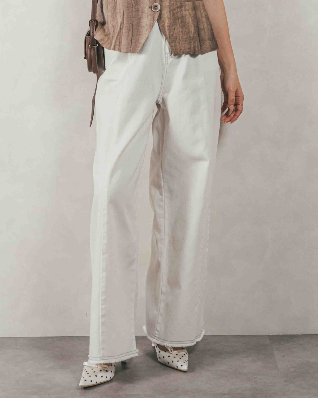 10oz ニュアンスバイカラー リラックスワイドデニム