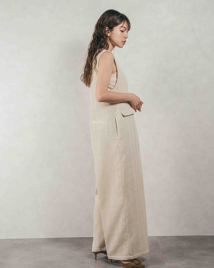 デニムライク へリンボーンサロペット