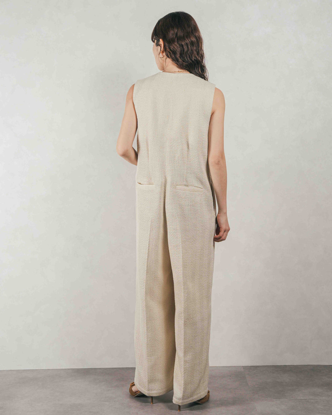 デニムライク へリンボーンサロペット