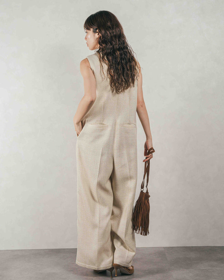 デニムライク へリンボーンサロペット