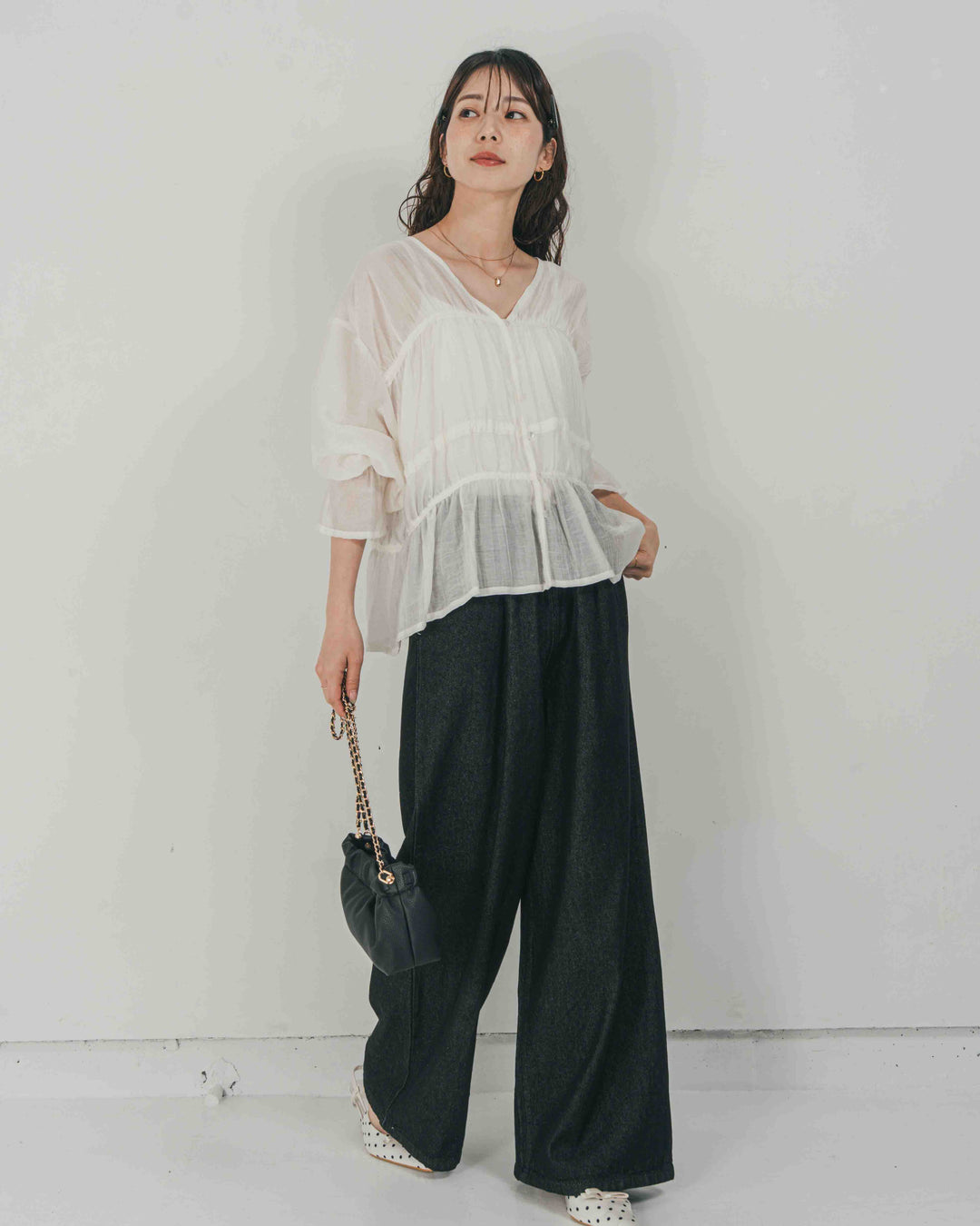Soft シャーリングブラウス