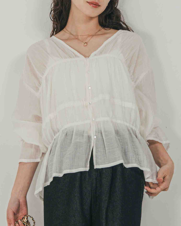 Soft シャーリングブラウス