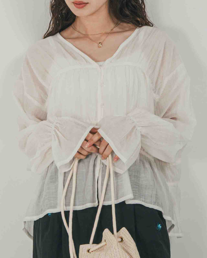 Soft シャーリングブラウス