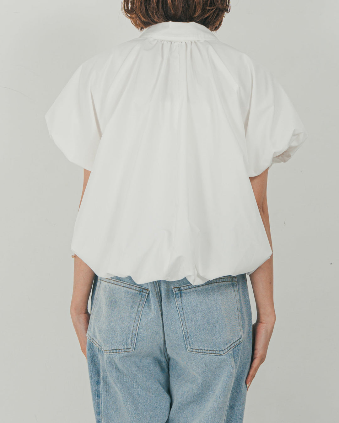 バルーンShirringハーフスリーブシャツ