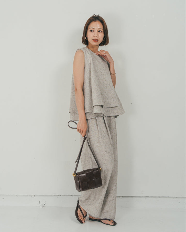 Tweedダブルタックパンツ