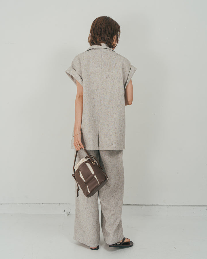 ［SET］Tweedテイラードジレ + Tweedダブルタックパンツ（2SET）