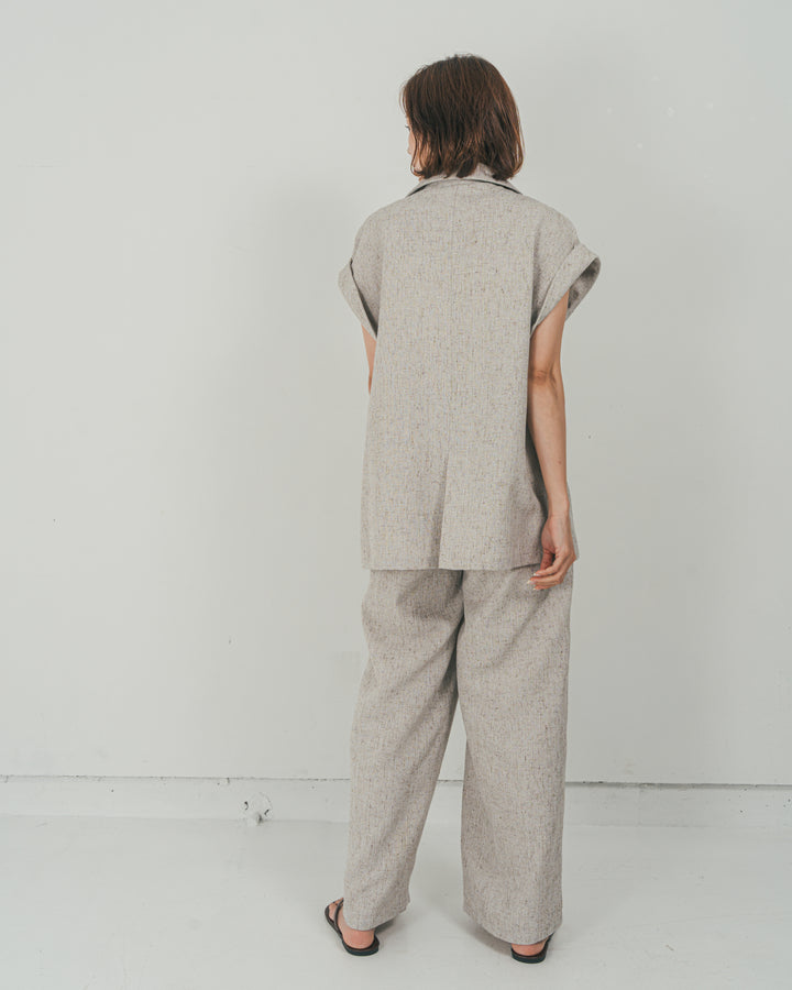 ［SET］Tweedノースリティアードタンクトップ + Tweedテイラードジレ + Tweedダブルタックパンツ（3SET）