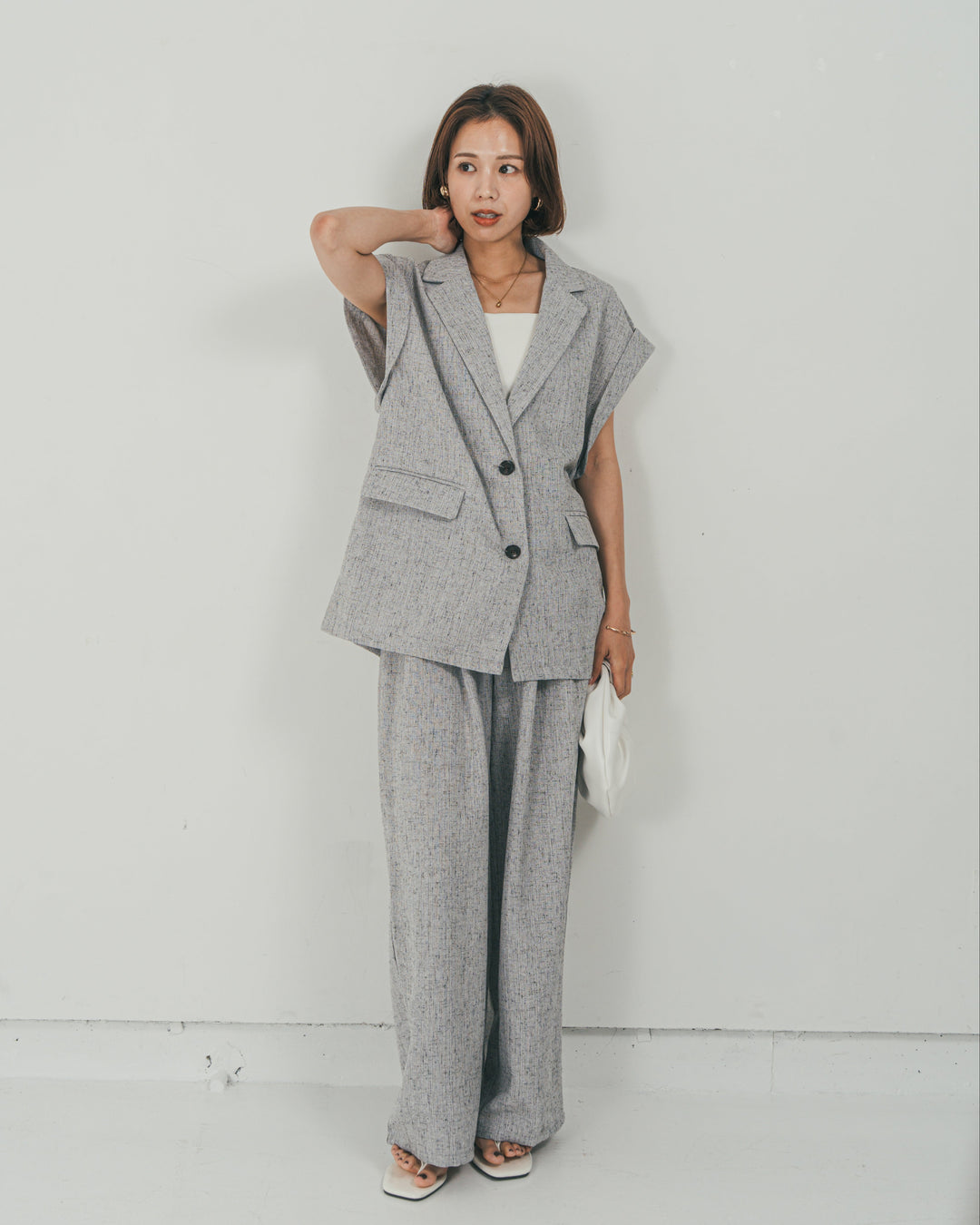 Tweedテイラードジレ