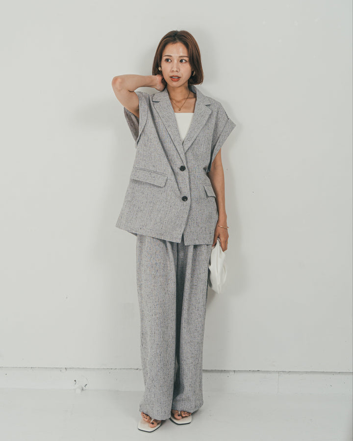 Tweedテイラードジレ