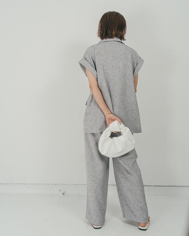 ［SET］Tweedテイラードジレ + Tweedダブルタックパンツ（2SET）