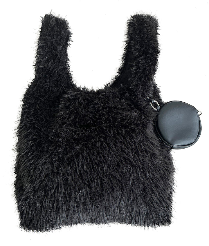 ポーチ付Fairyファーバッグ (BLACK)