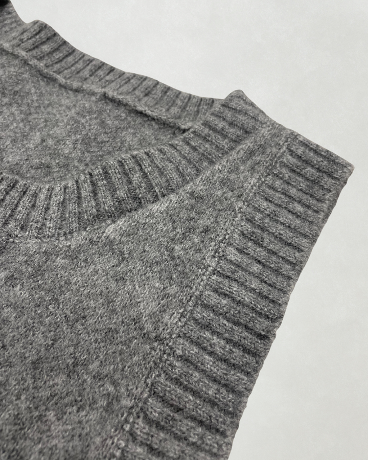 ［SET］Cloudyメランジ襟付きカーディガン+Cloudyメランジクロップドベスト+Cloudyメランジハーフパンツ（3SET）