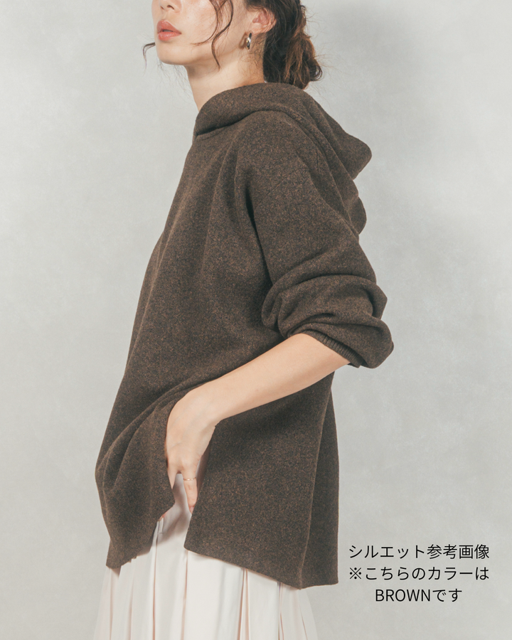 Souffleニットフーディー (BLACK)