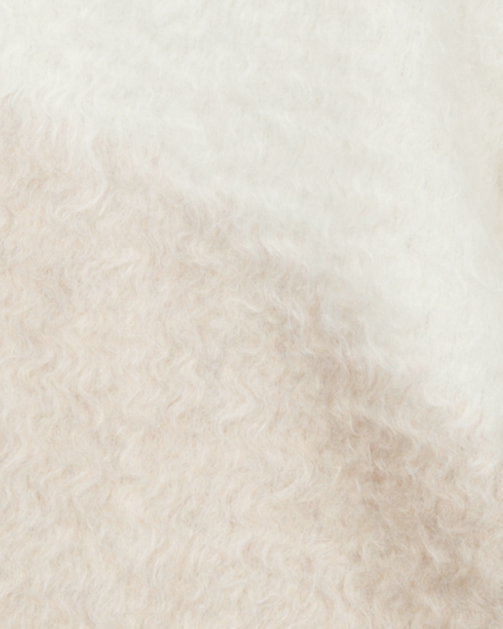 Airyフェザー ニットカーディガン (BEIGE×WHITE)
