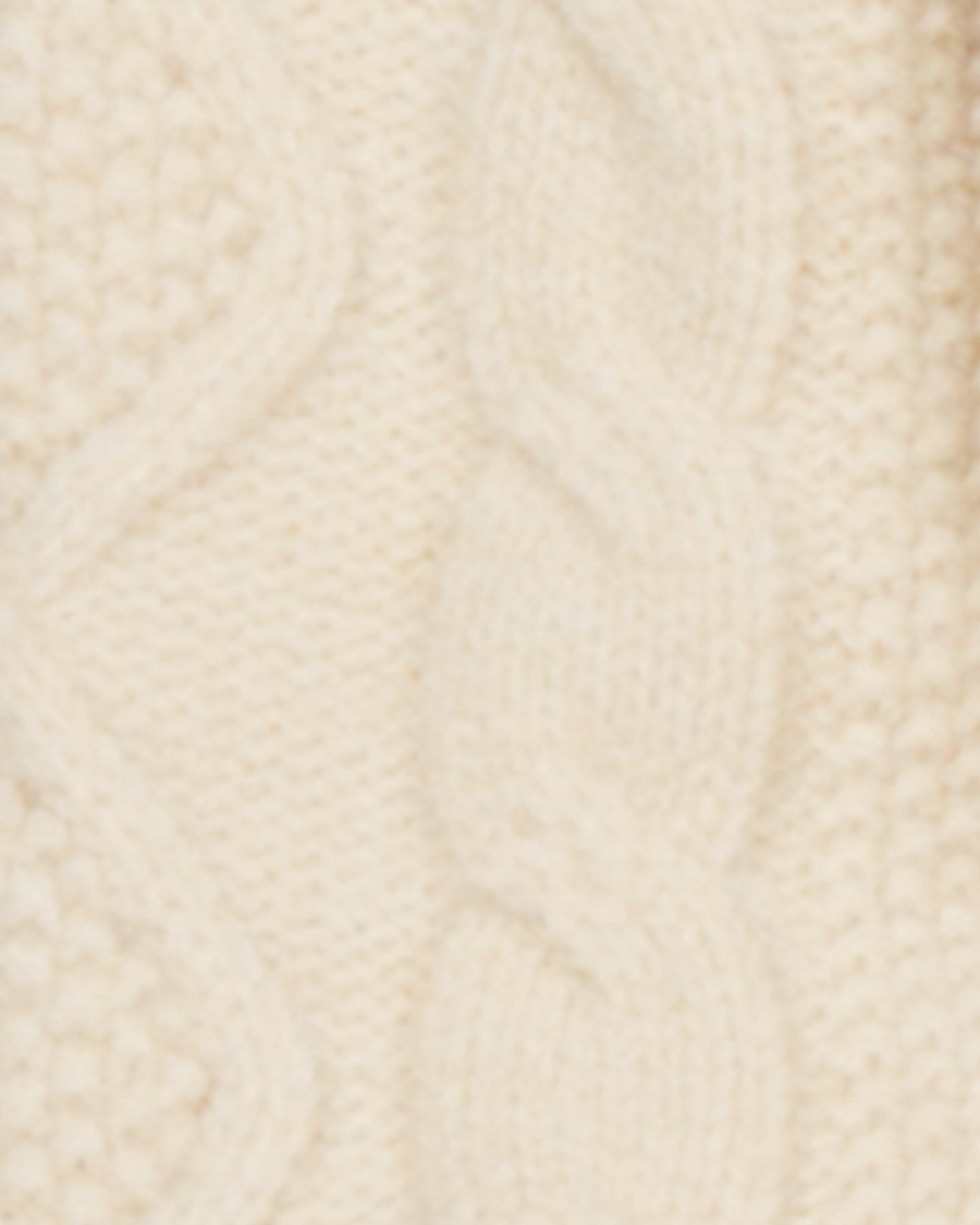 ［SET］ケーブルKnitクルーカーディガン+チュールスリーブRibトップス+センターシーム リラックスカラーデニム（3SET）