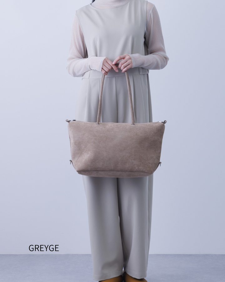 2-Way スウェードトートバッグ（GREIGE）