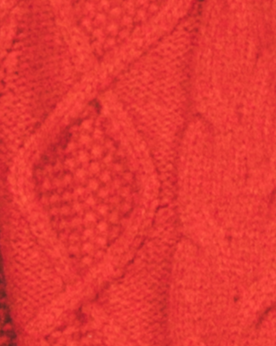 ケーブルKnitクルーカーディガン (RED)