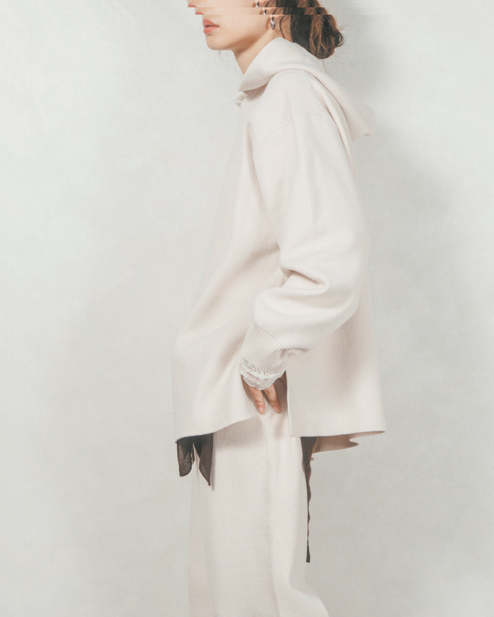 Souffleニットフーディー (IVORY)