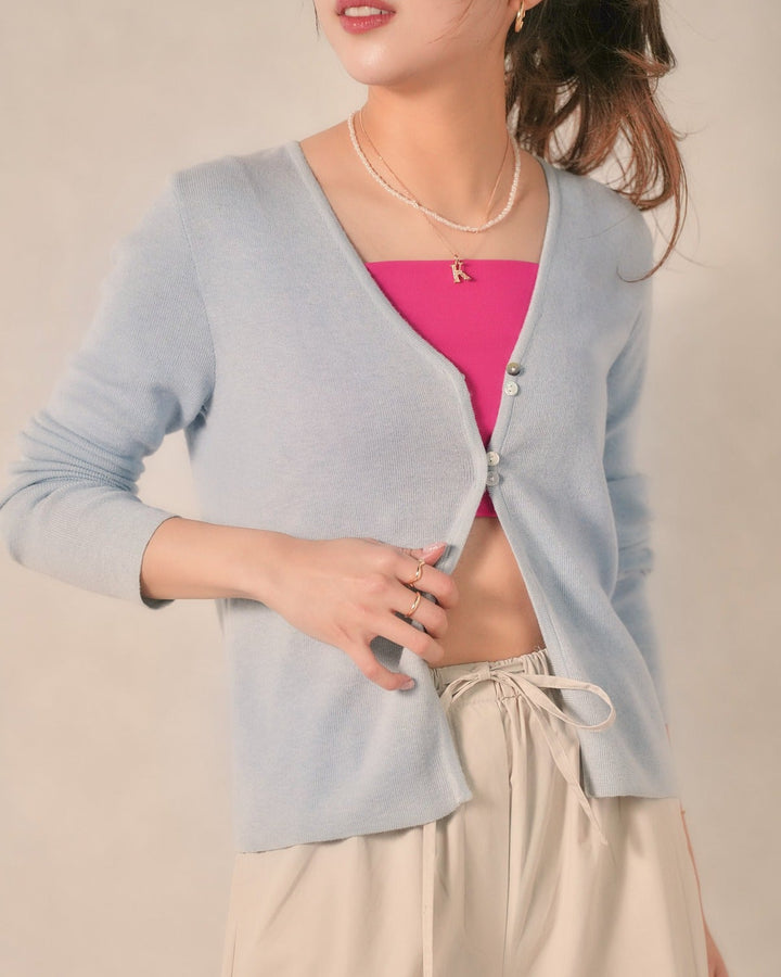 【新品 / キャリー品】ソフトVネックニットカーディガン