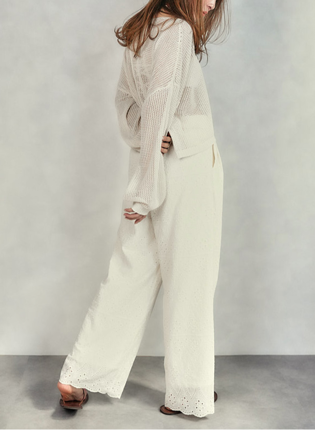 クロップドメッシュニット (CREAM)