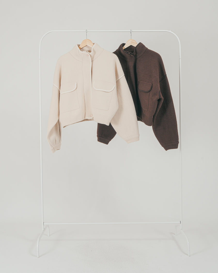 ［SET］Softショートニットブルゾン + Dot ベロアスカート（2SET）