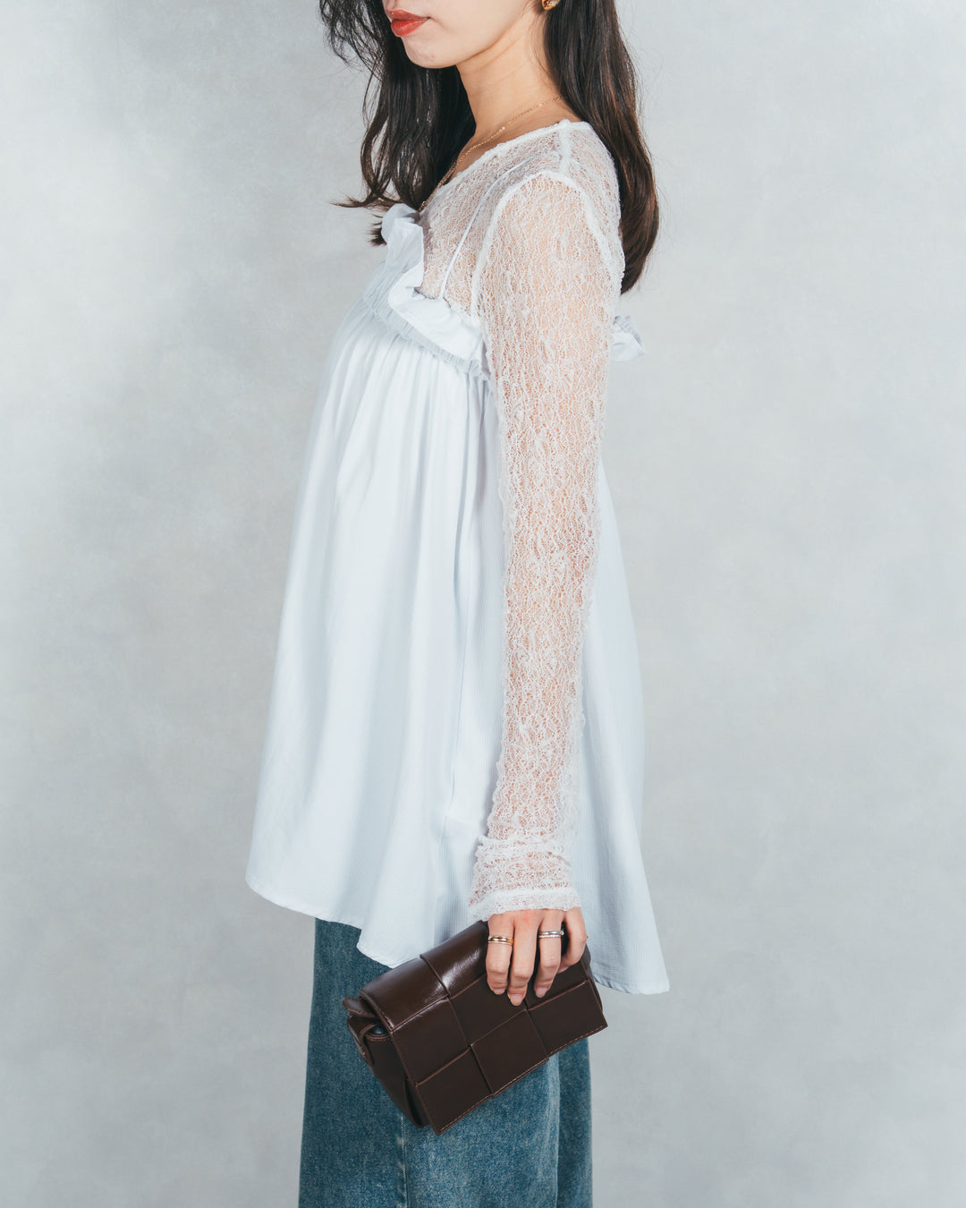 シーストライプギャザーキャミ (WHITE)