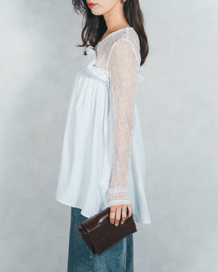 シーストライプギャザーキャミ (WHITE)
