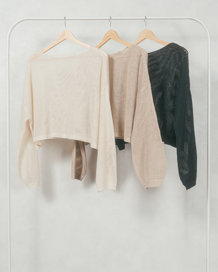 【着回し2枚セット】［SET］クロップドメッシュニット+クロップドメッシュニット（2SET）