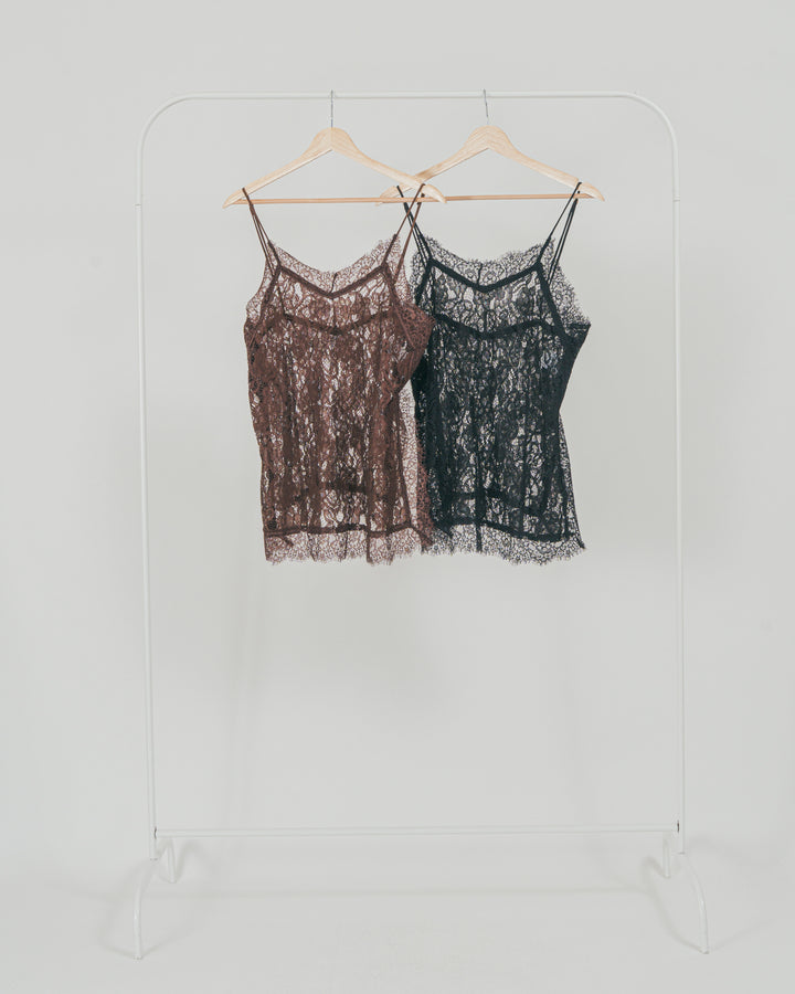 ［SET］ラッセルレース キャミ + 【接触冷感・UVカット・防臭】コンパクト半袖Tee + サテンNarrowスカート（3SET）