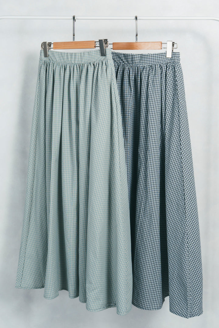 ［SET］サンセットグラフィックT+チェックギャザーマキシスカート（2SET）