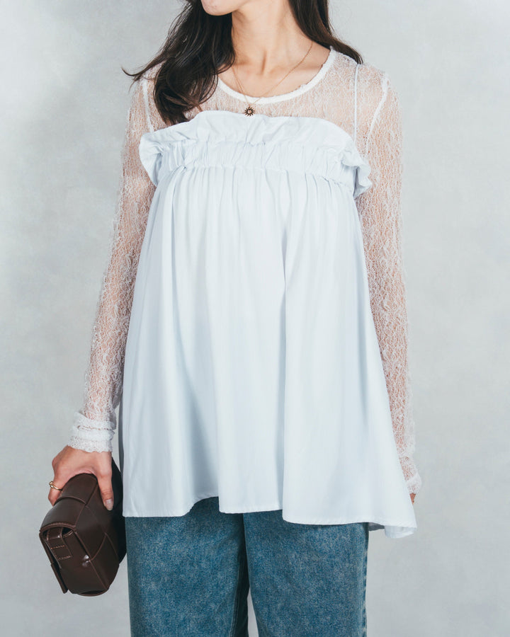 シーストライプギャザーキャミ (WHITE)